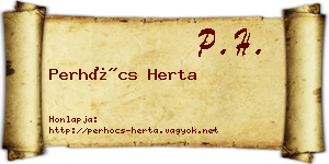Perhócs Herta névjegykártya